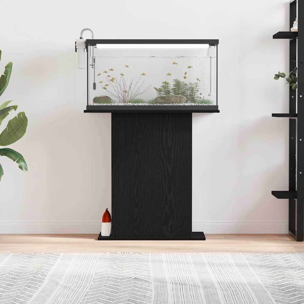 vidaXL Aquariumstandaard 75x36x72,5 cm bewerkt hout zwart eikenkleurig