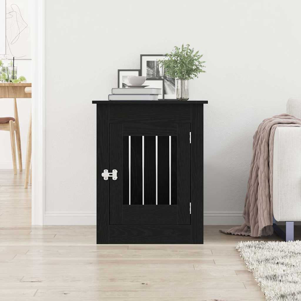 vidaXL Hondenbenchmeubel 80x55x68 cm bewerkt hout zwart eikenkleurig
