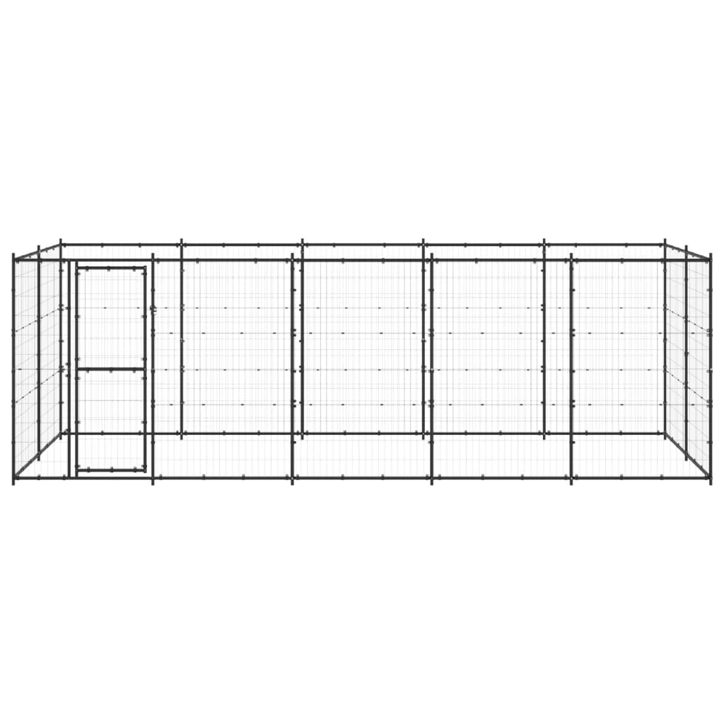 vidaXL Hondenkennel 12,1 m² staal