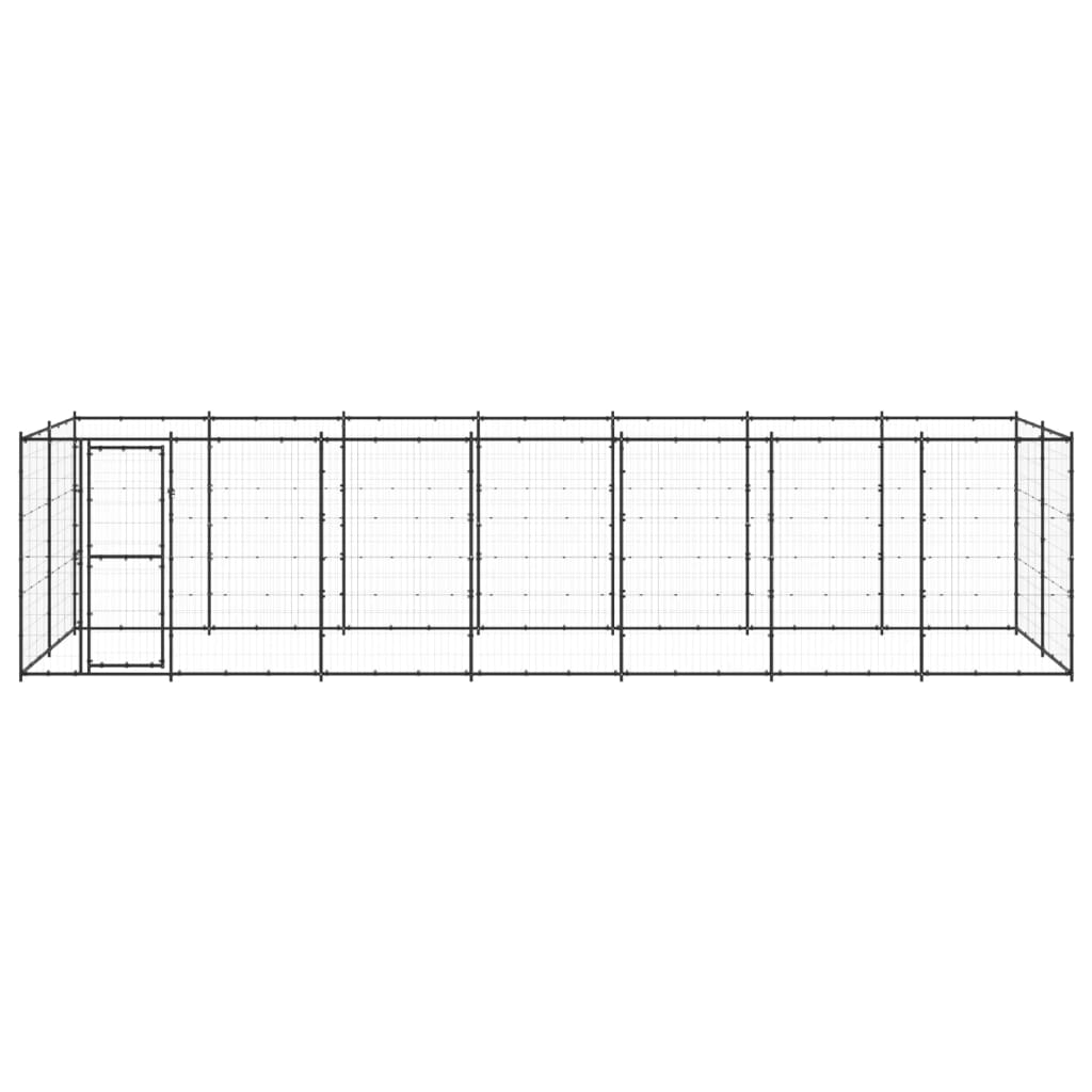 vidaXL Hondenkennel 16,94 m² staal