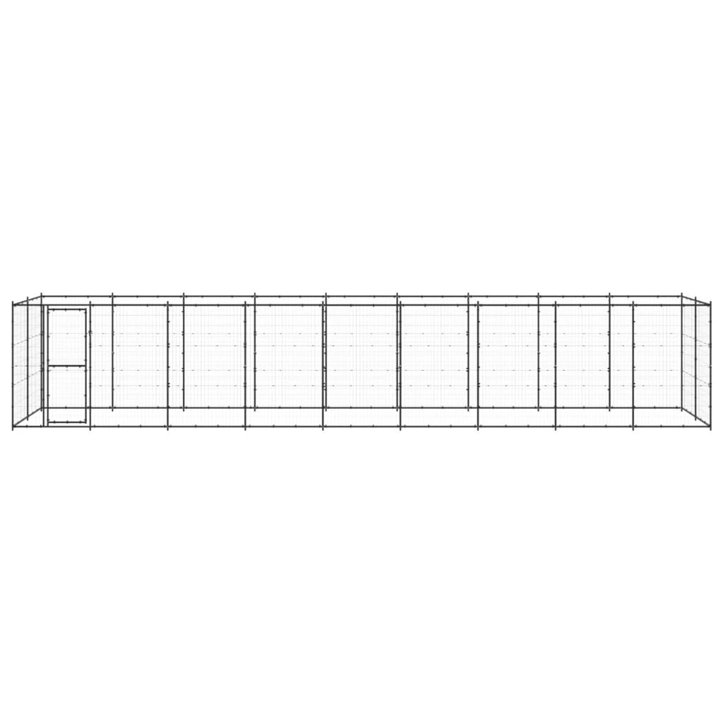 vidaXL Hondenkennel 21,78 m² staal