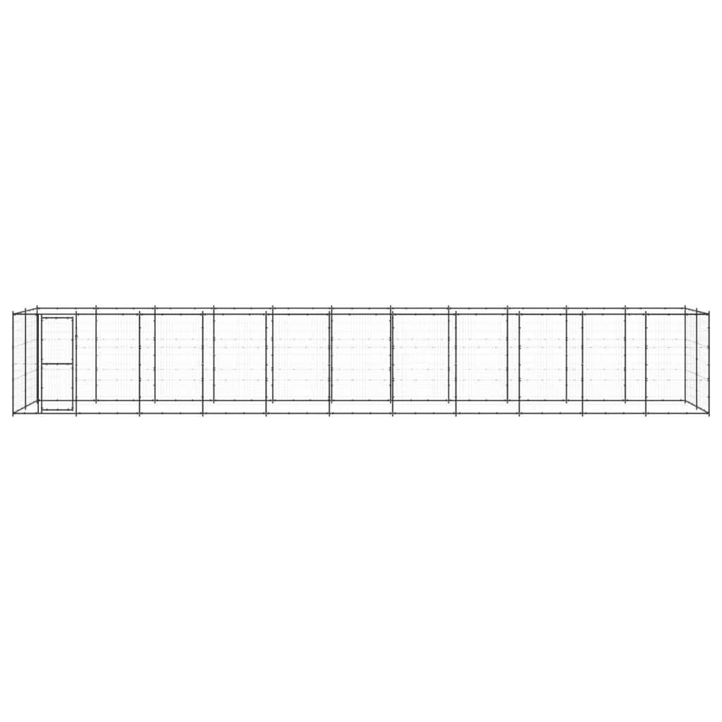 vidaXL Hondenkennel 26,62 m² staal