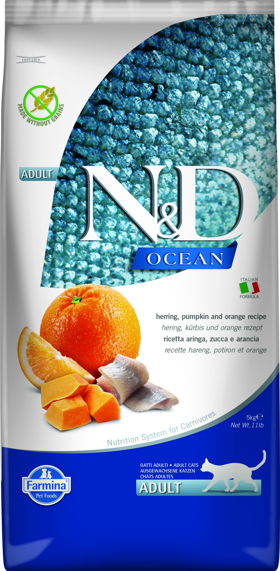 N&D Ocean kattenvoeding Haring met Pompoen 5 kg