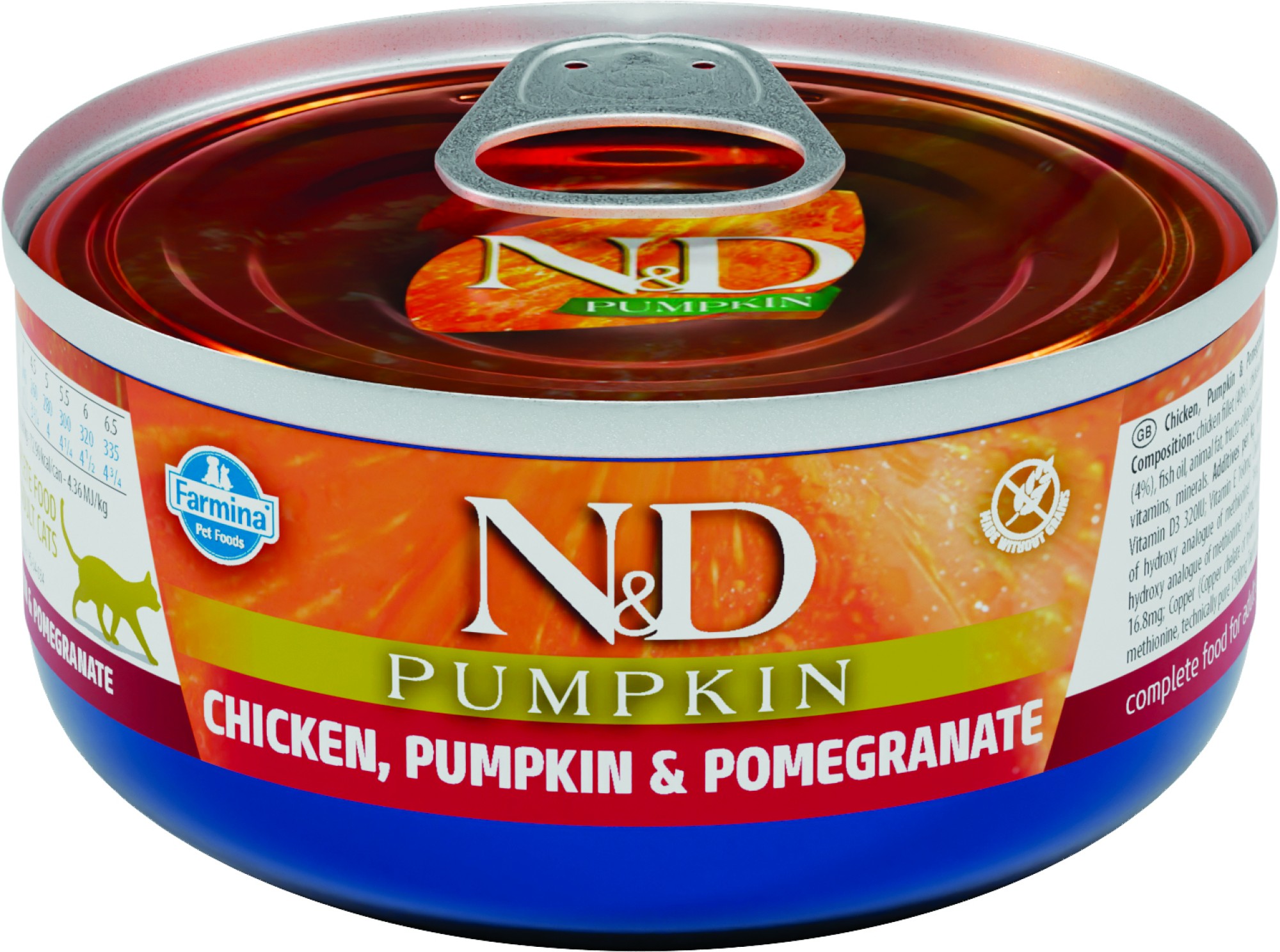 N&D Pumpkin natvoeding voor de kat Kip 70 gr. - per 24 stuks