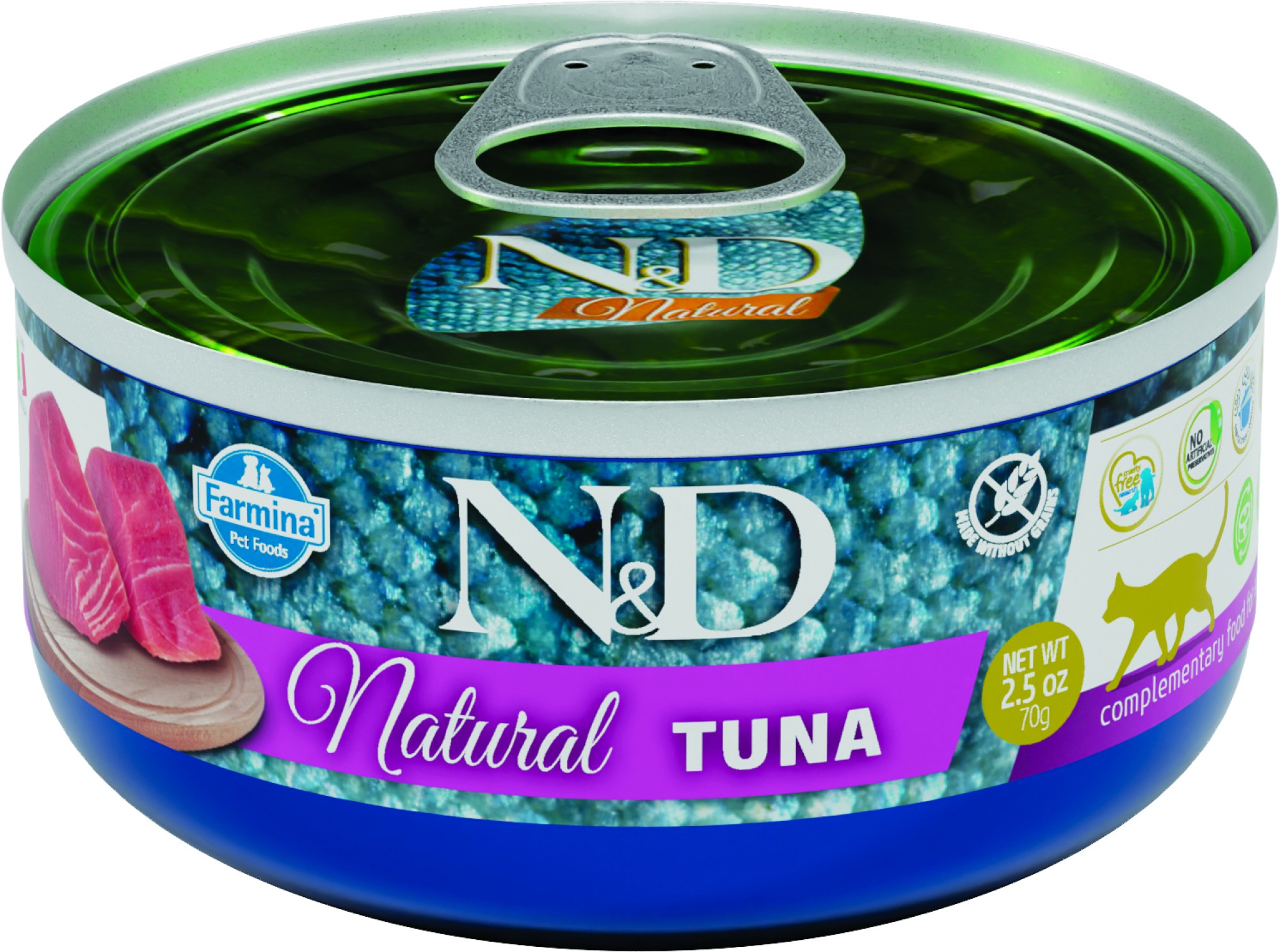 N&D Natural natvoeding voor de kat Tonijn 70 gr. - per 30 stuks