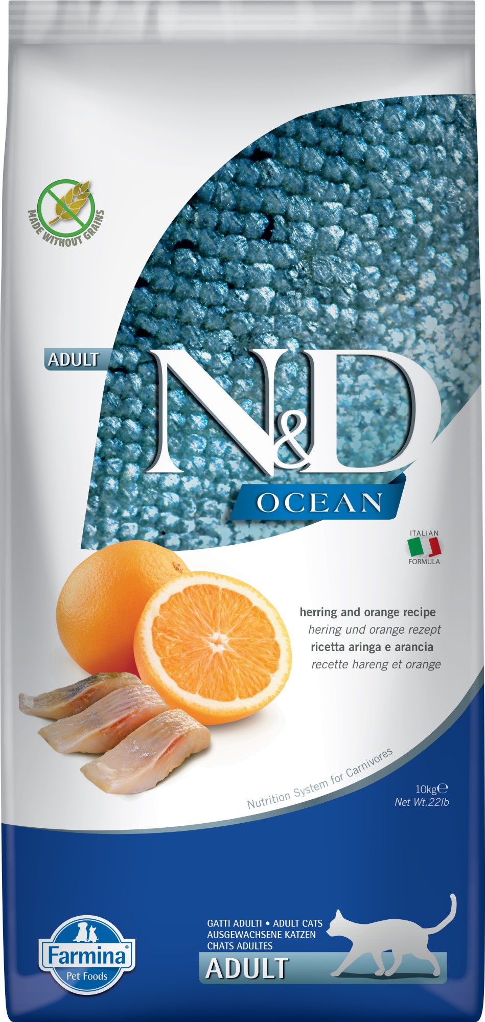 N&D Ocean kattenvoeding Haring met Sinaasappel 10 kg