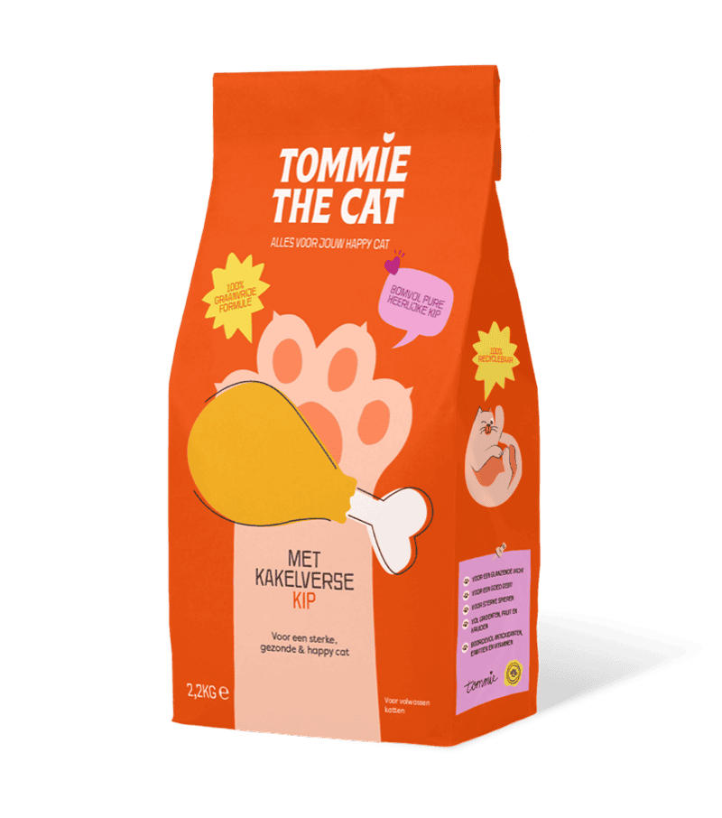 Tommie the Cat 100% graanvrije brokken - bomvol verse kip - 2,2kg - kattenvoer