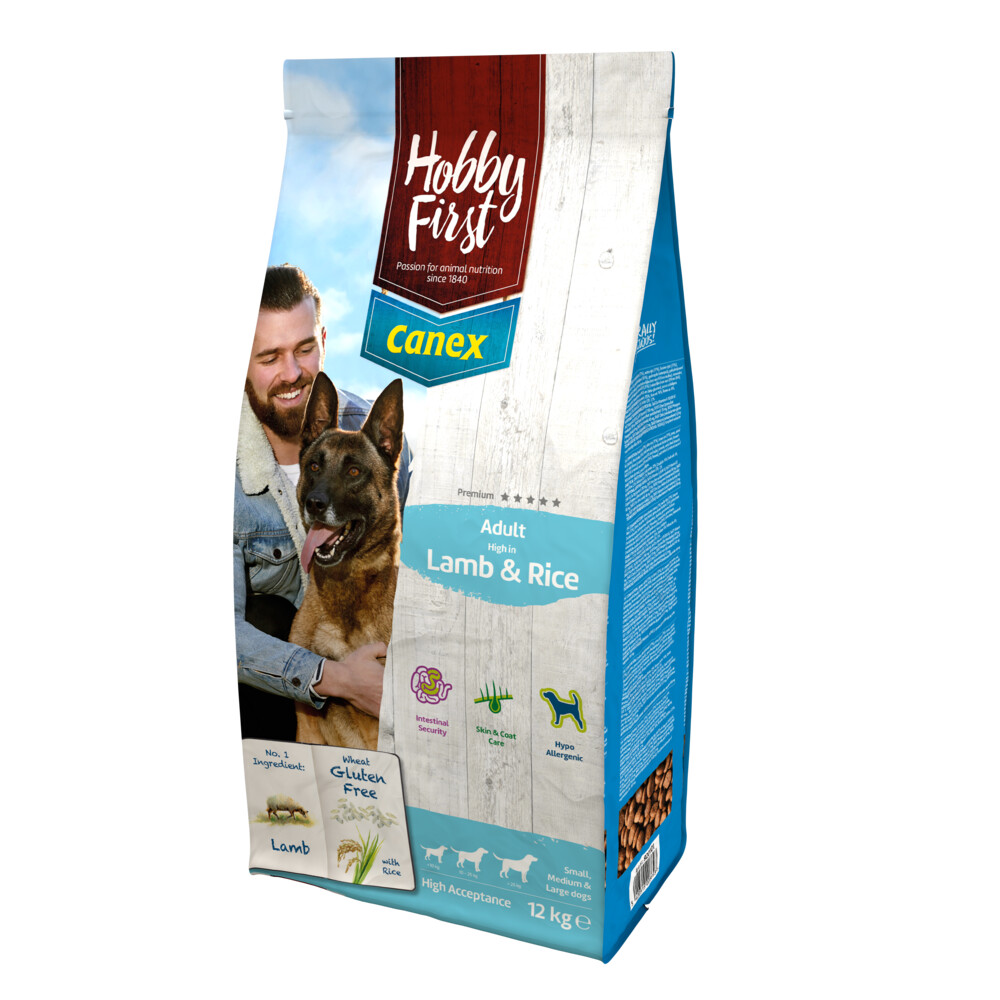 HobbyFirst Canex Adult Hondenvoer Lamb&Rice 12 kg