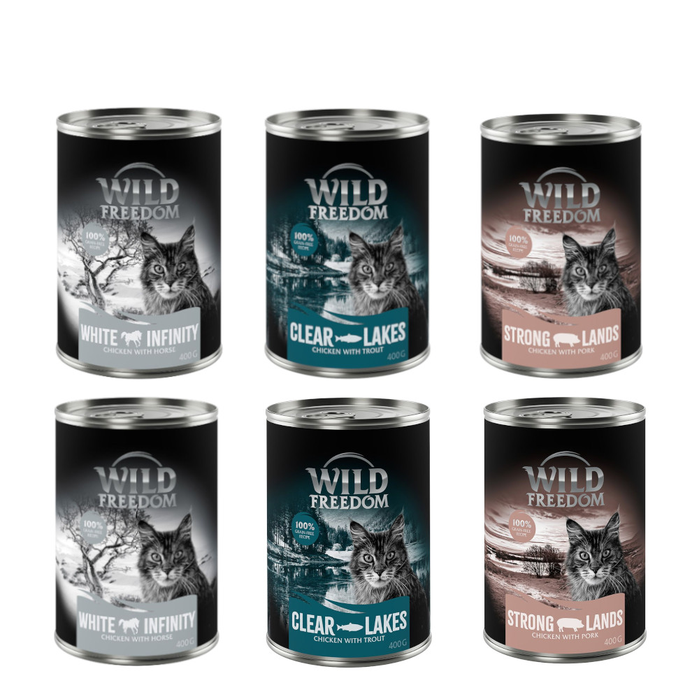 Wild Freedom 6 x 400 g  - Mixpakket 3:  2x Forel, 2x Zwijn, 2x Paard