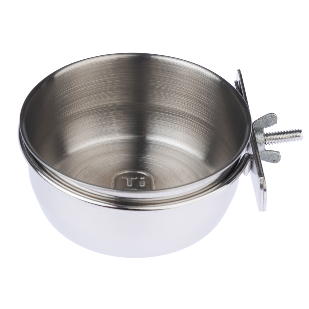 TIAKI RVS voerbak om vast te schroeven 500 ml / Ø 12.2 cm voor Vogels