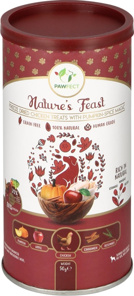 Pawfect Freeze Dried hondensnack Kip en Pompoen Magic 50 gr.
