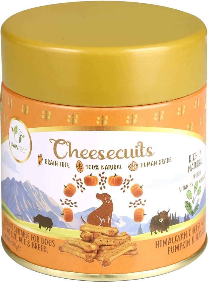 Pawfect Kaas Biscuits met Pompoen en lijnzaad 100 gr.