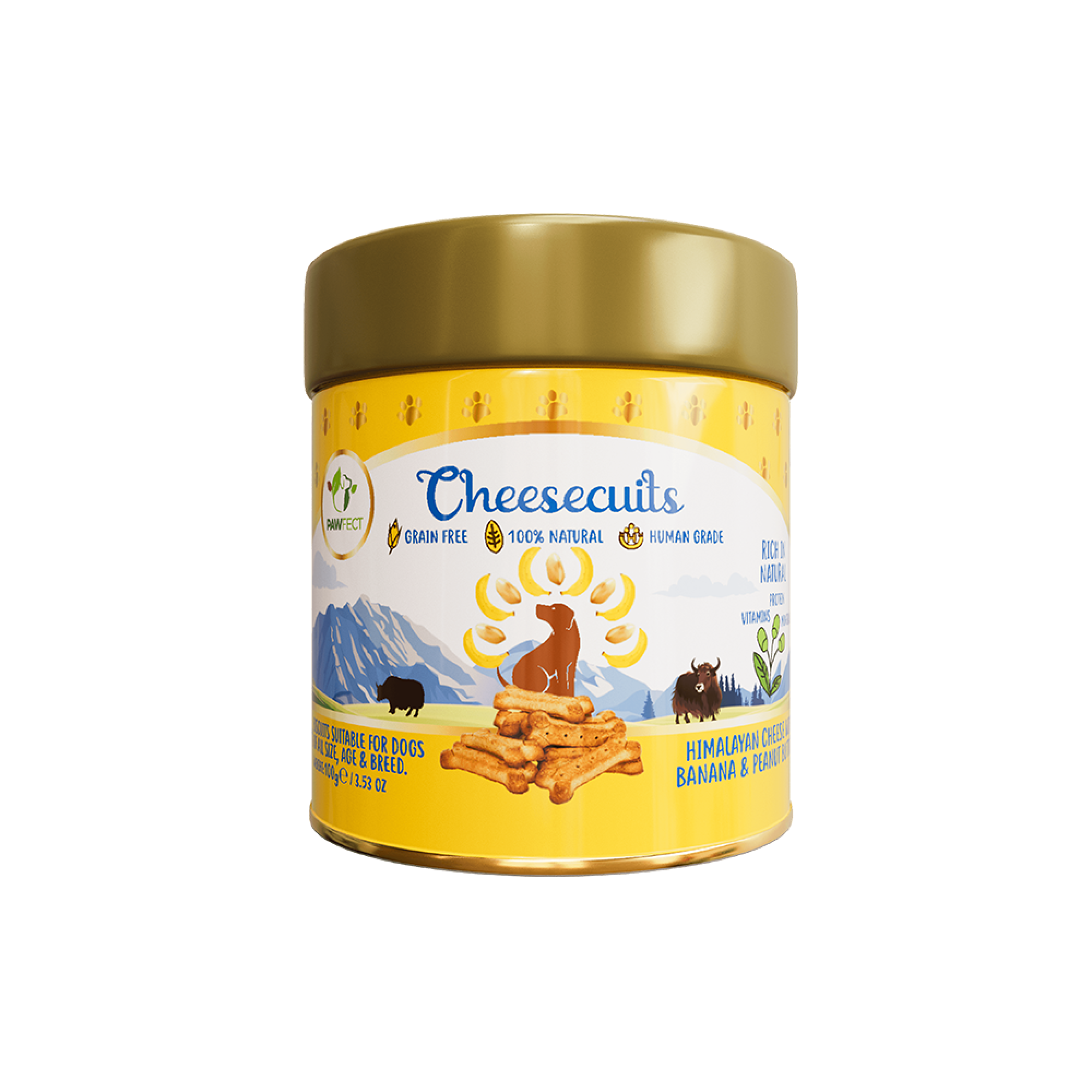 Pawfect Kaas Biscuits met Ananas en kokosnoot 100 gr.