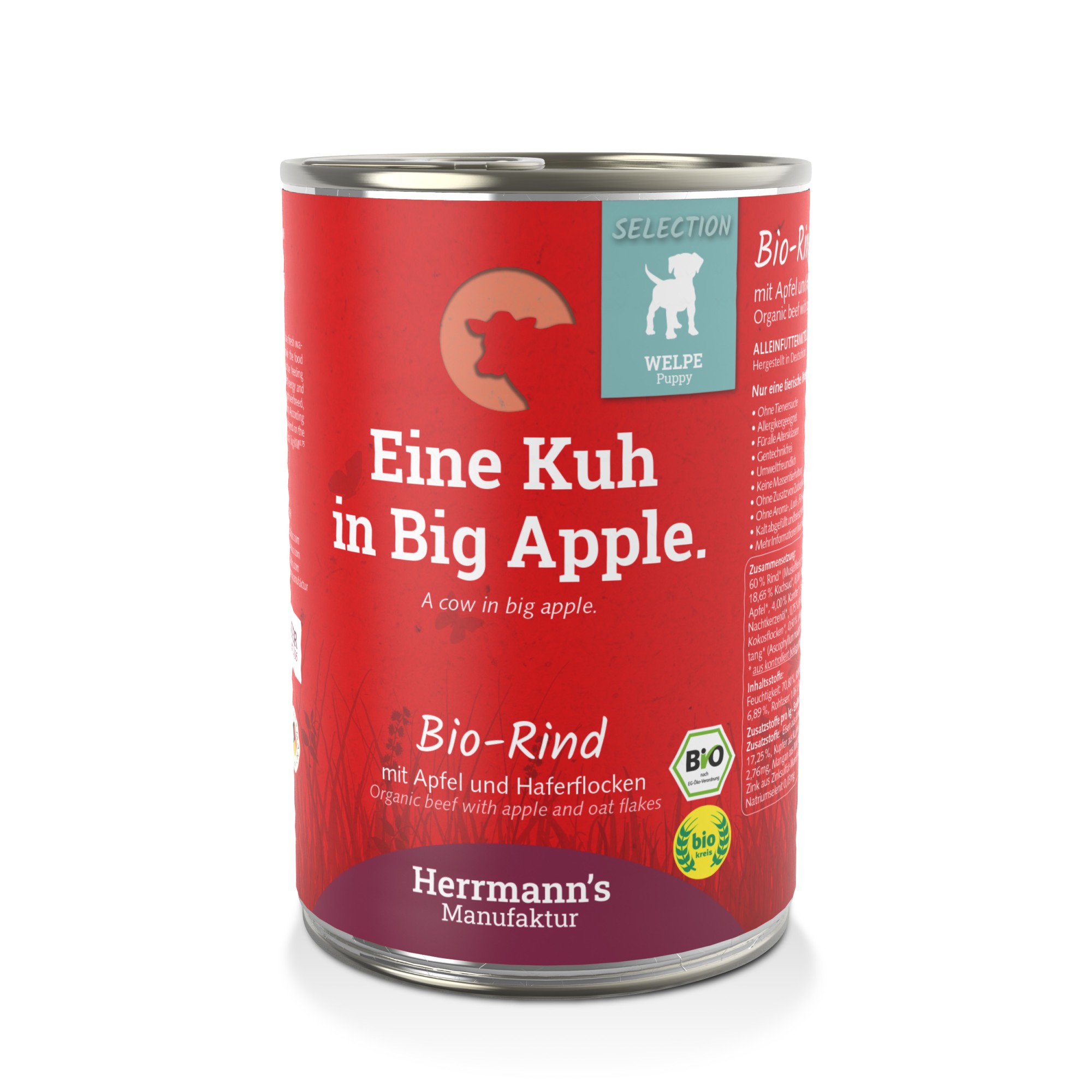 Herrmann's Bio Puppy Rund met appel 400 gr.