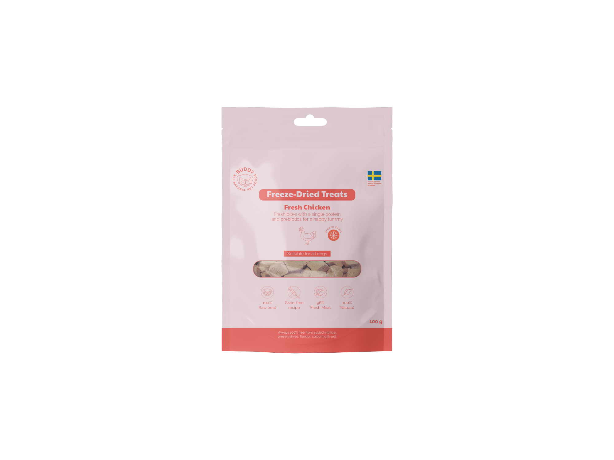 BUDDY Freeze Dried hondensnack Kip 100 gr.