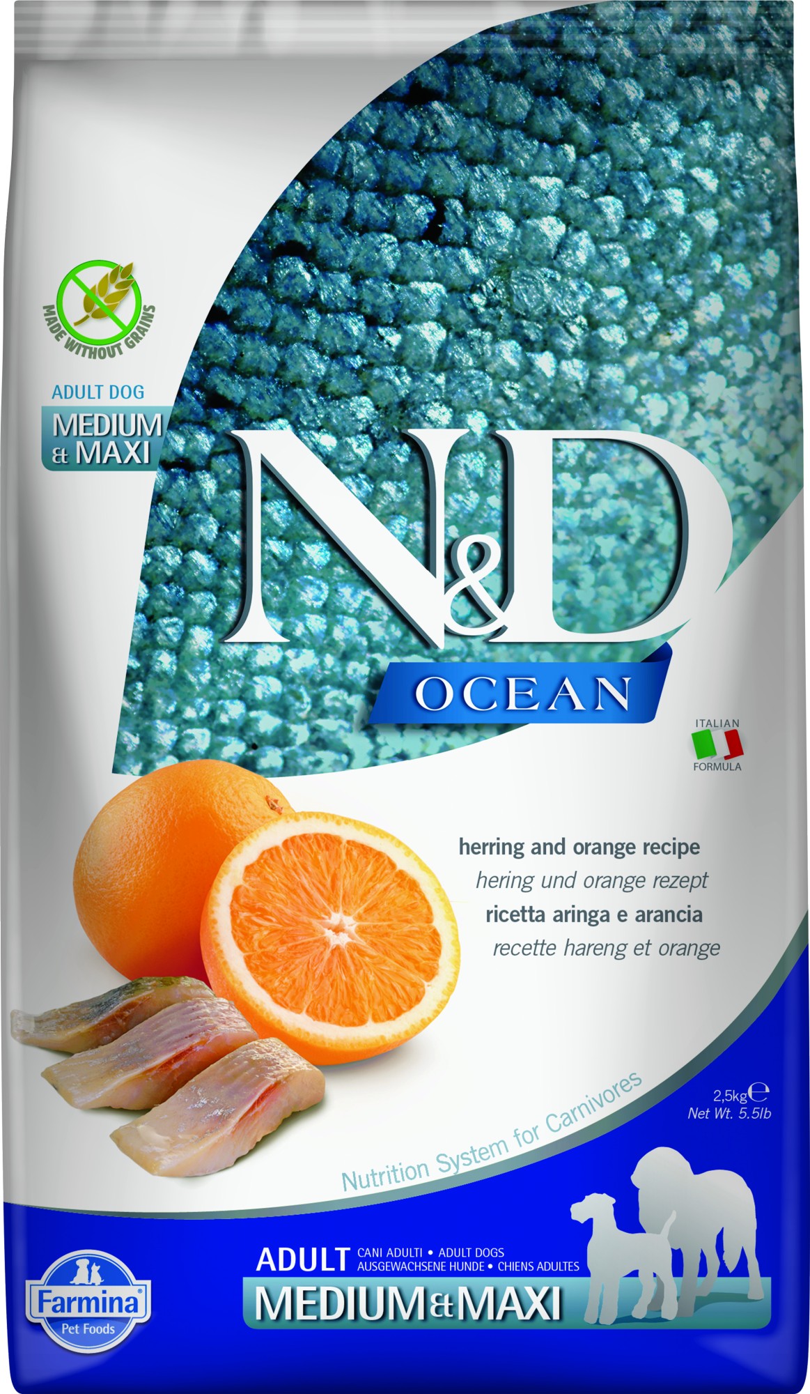 N&D Ocean hondenvoeding Haring medium/maxi 2,5 kg