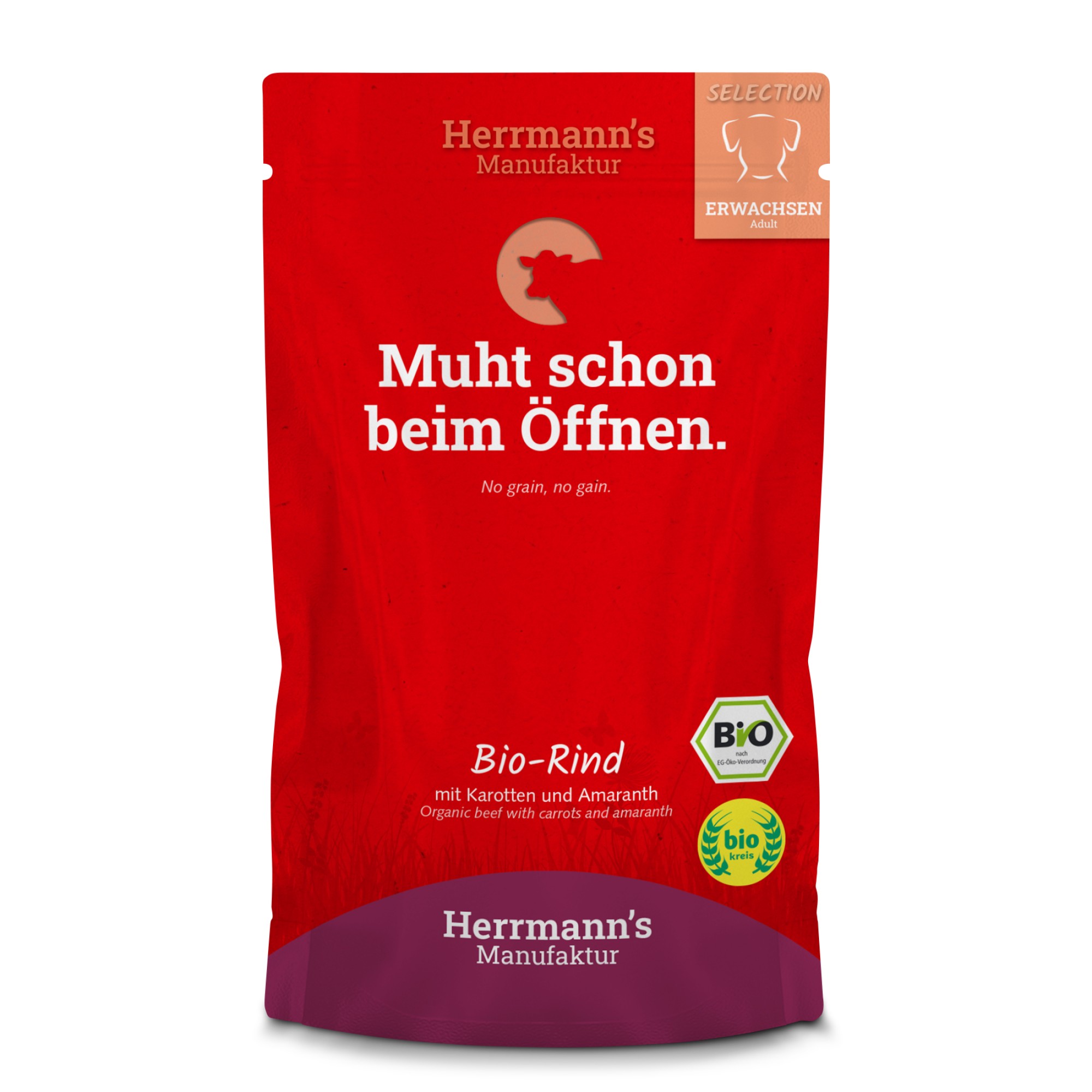 Herrmann's Bio Adult hond Rund met wortel 150 gr. - per 15 stuks