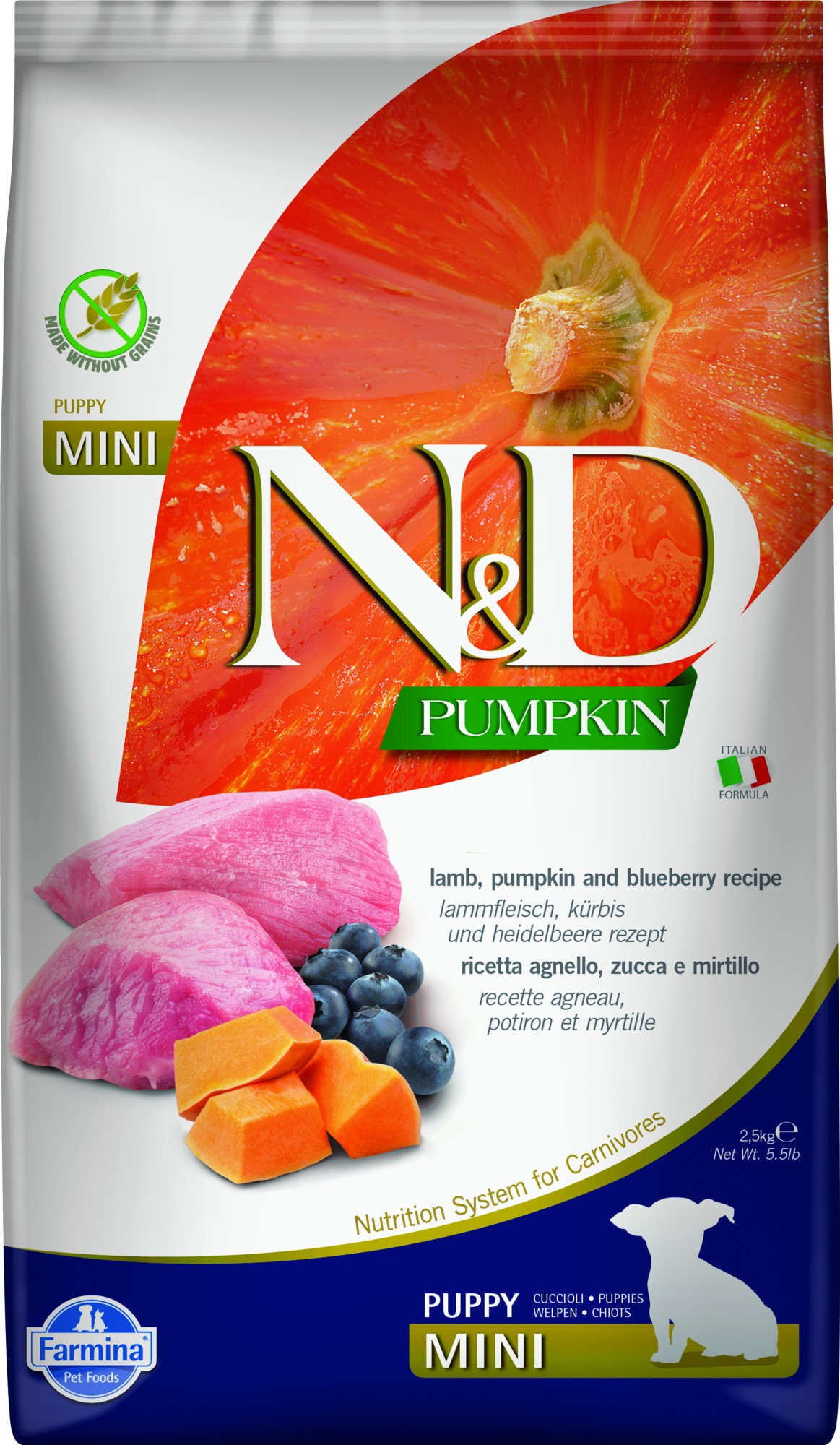 N&D Pumpkin puppyvoeding Lam small breed 2,5 kg