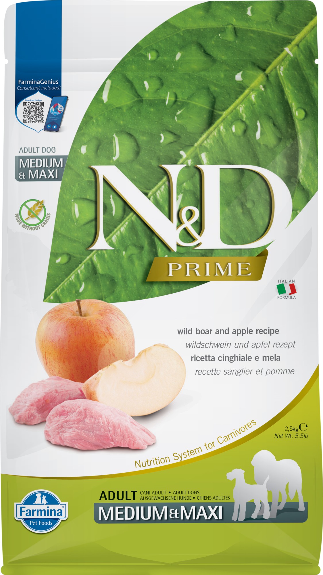 N&D Prime hondenvoeding Wild Zwijn medium/maxi 2,5 kg