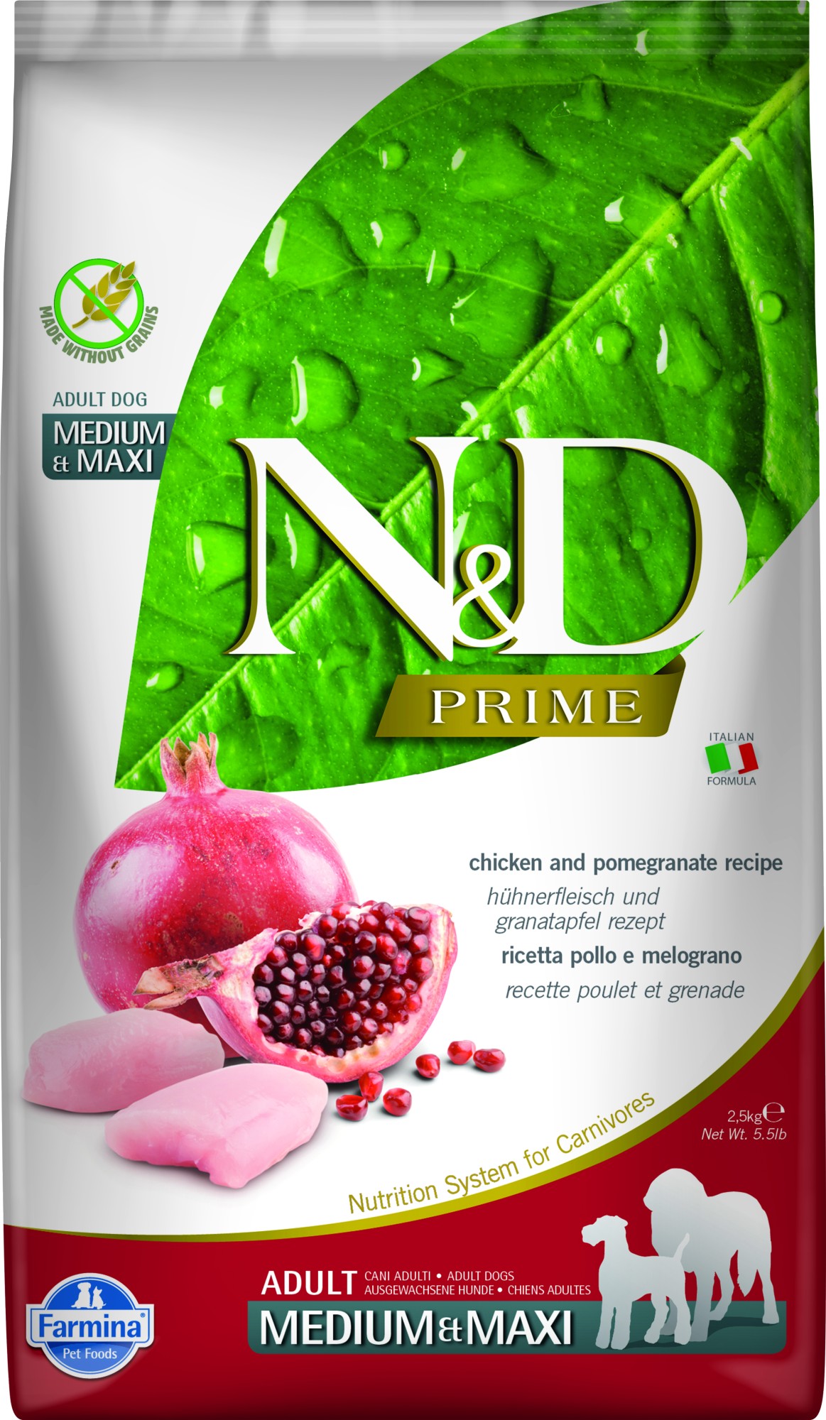 N&D Prime hondenvoeding Kip medium/maxi 2,5 kg