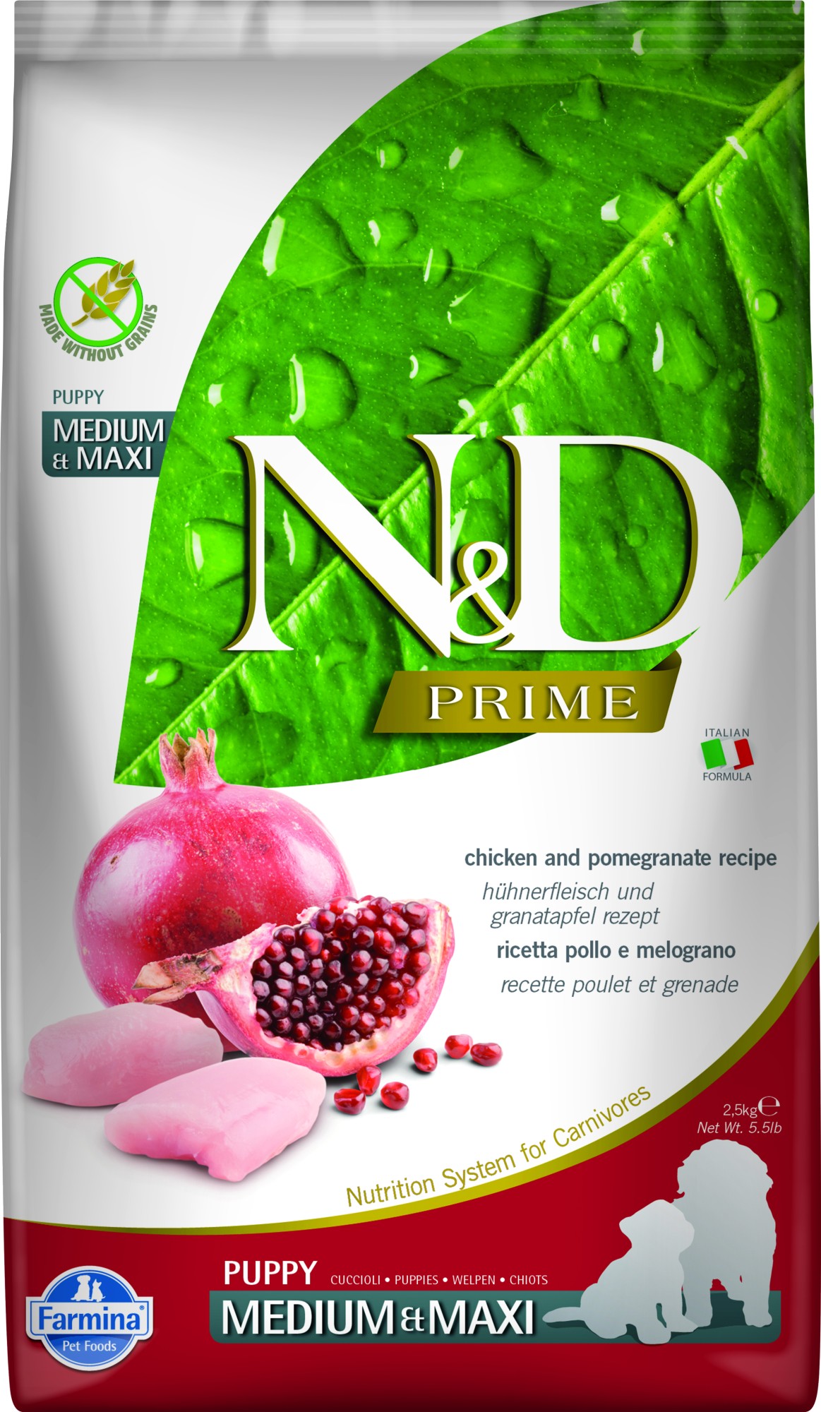 N&D Prime puppyvoeding Kip medium/maxi 2,5 kg