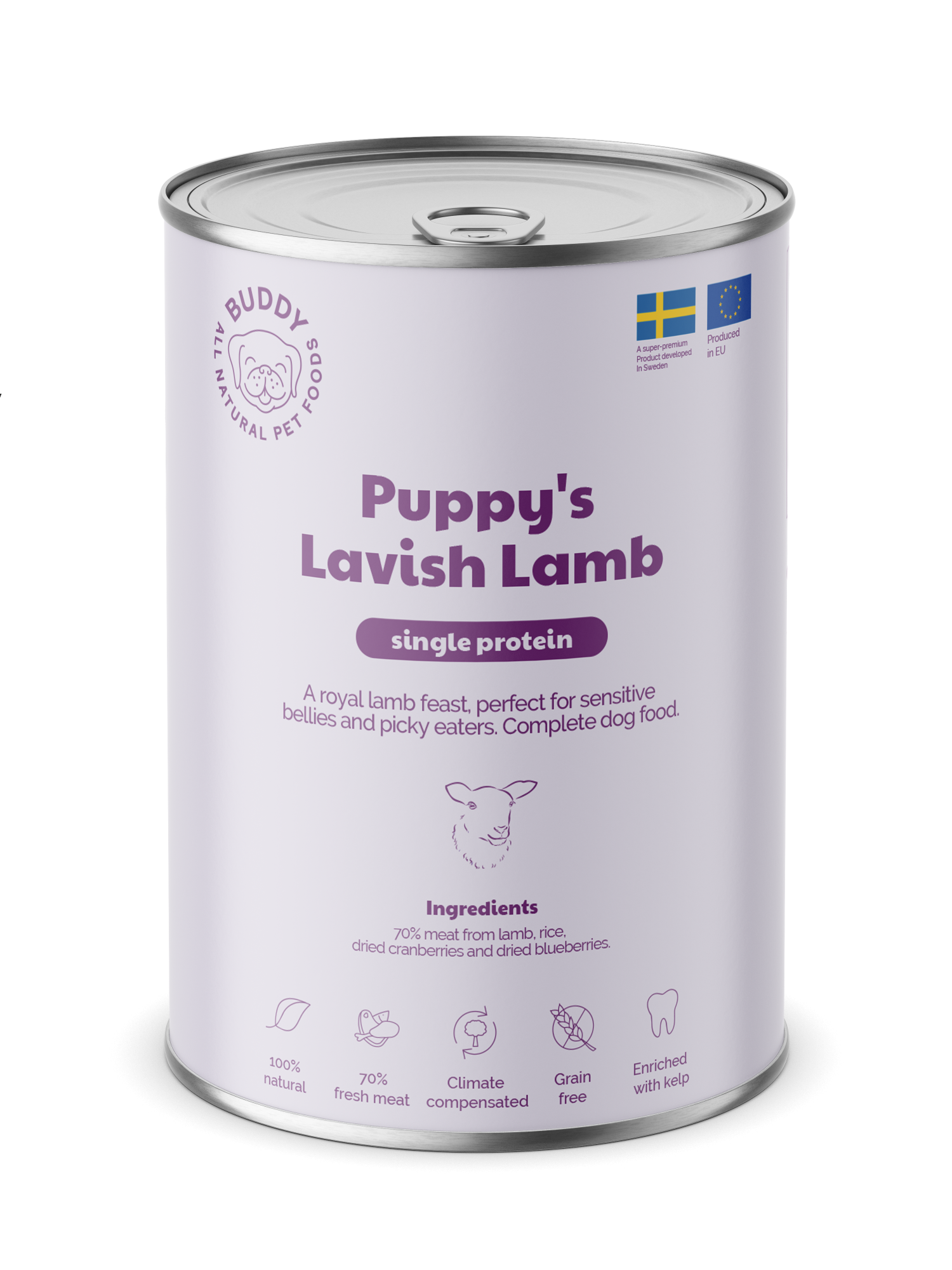 BUDDY natvoeding Puppy Lavish Lamb 400 gr. - per 6 stuks