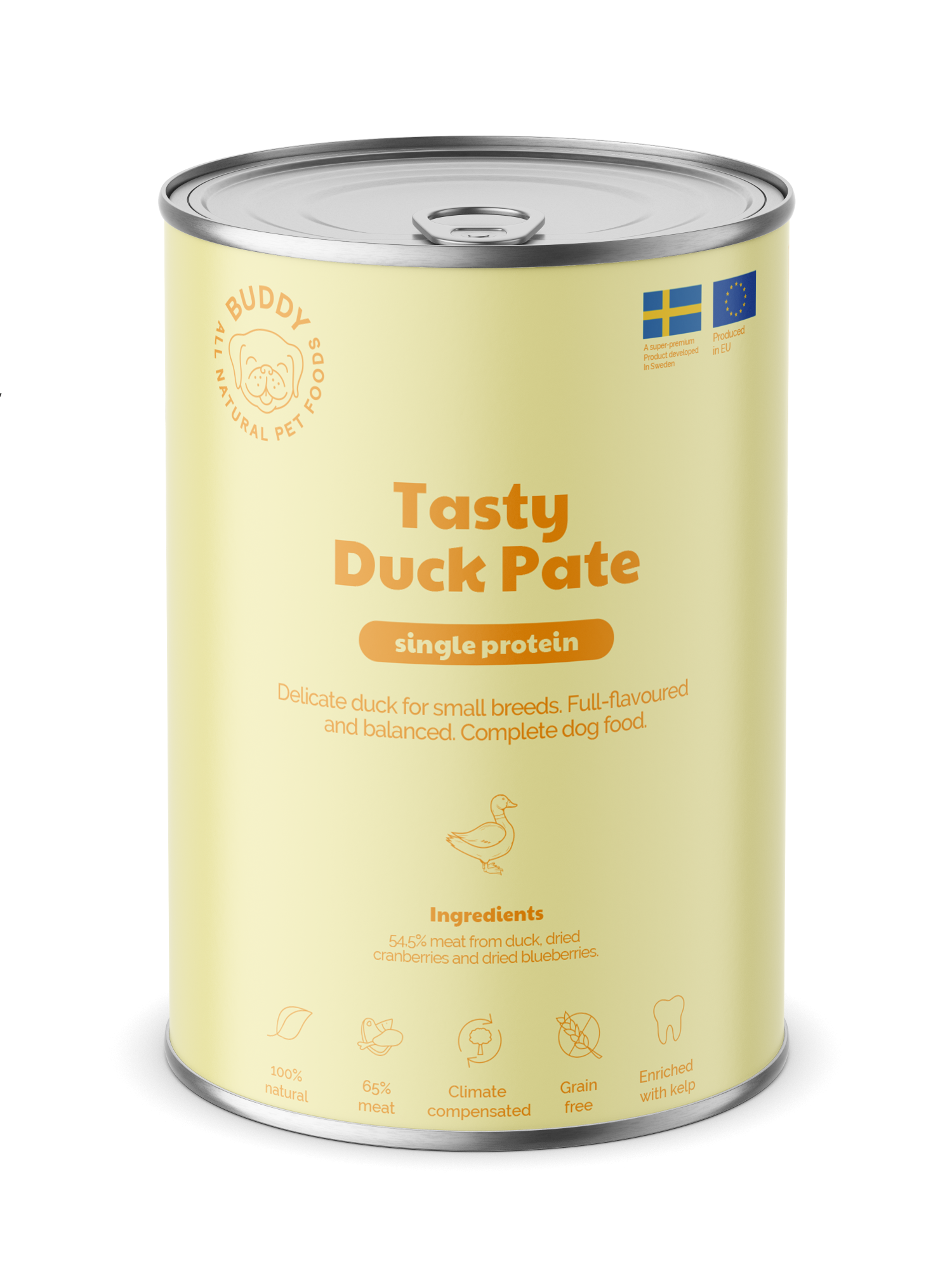BUDDY natvoeding Tasty Duck Pate 400 gr. - per 6 stuks