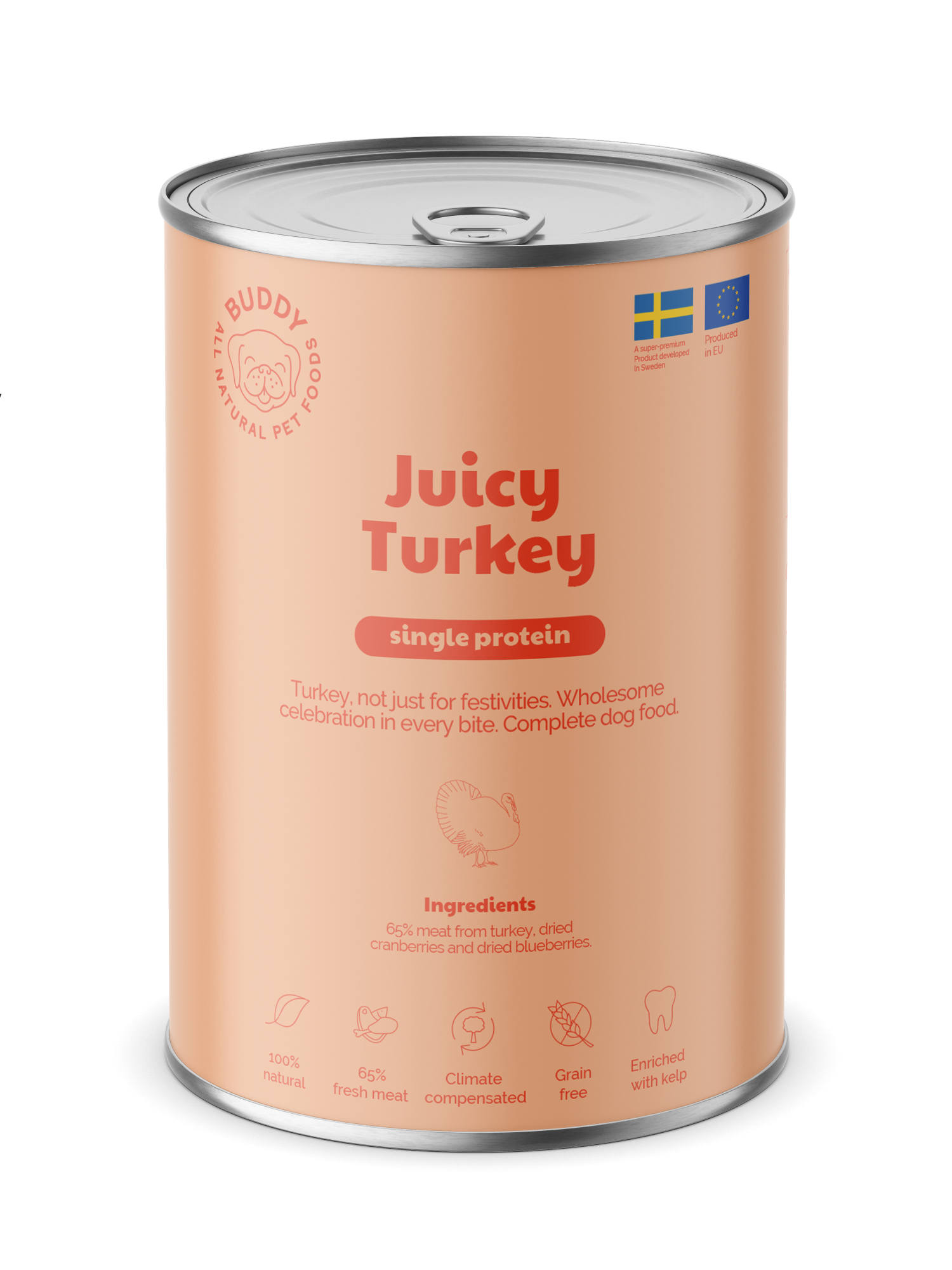BUDDY natvoeding Juicy Turkey 400 gr. - per 6 stuks