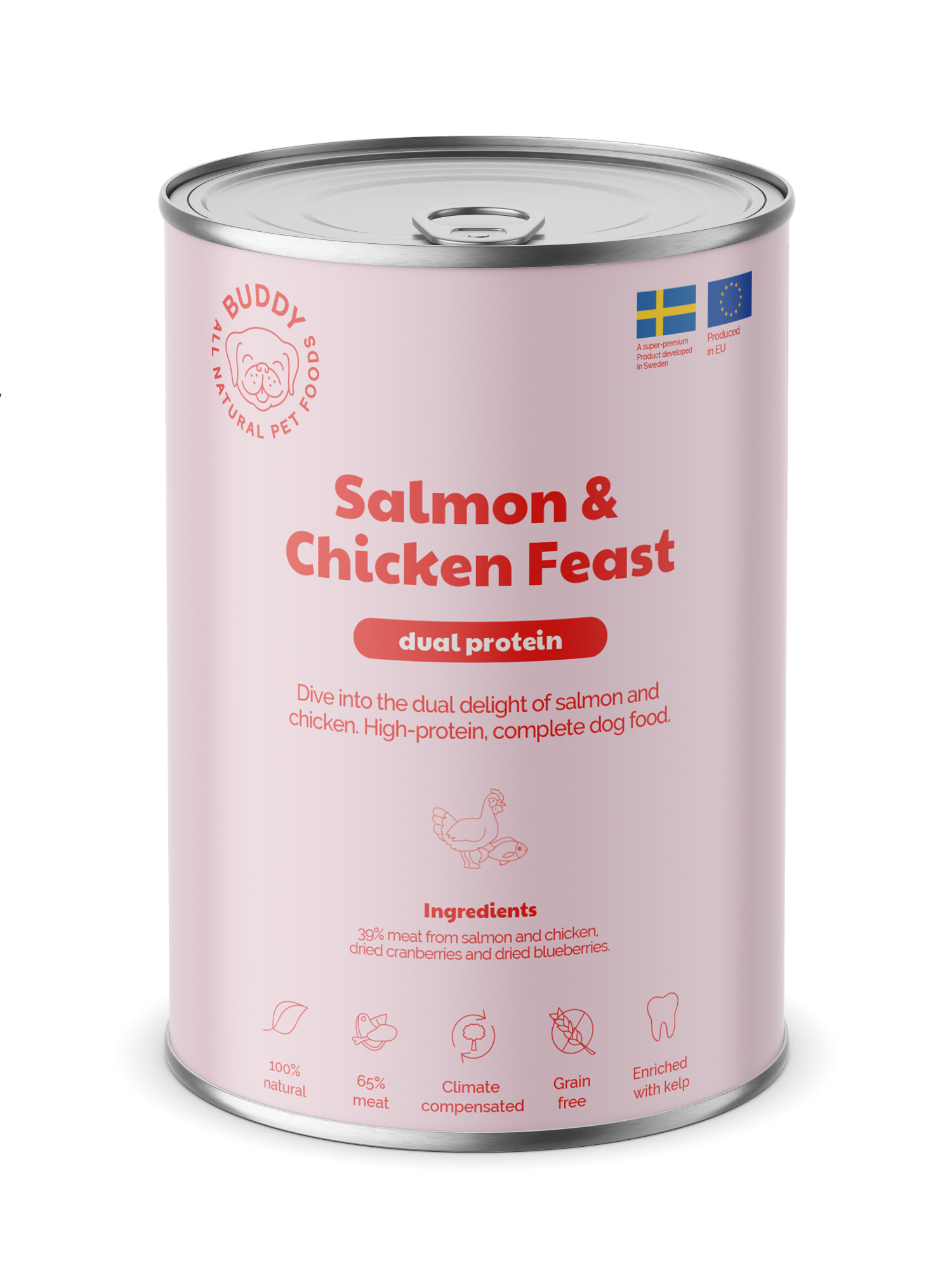 BUDDY natvoeding Salmon&Chicken Feast 400 gr. - per 6 stuks