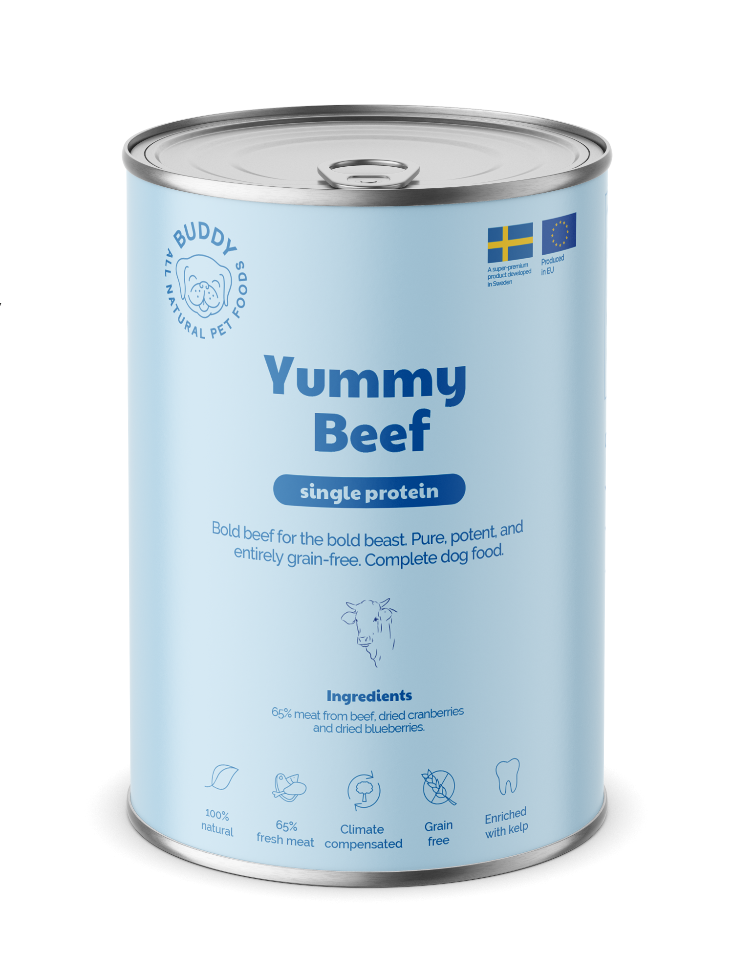 BUDDY natvoeding Yummy Beef 400 gr. - per 6 stuks
