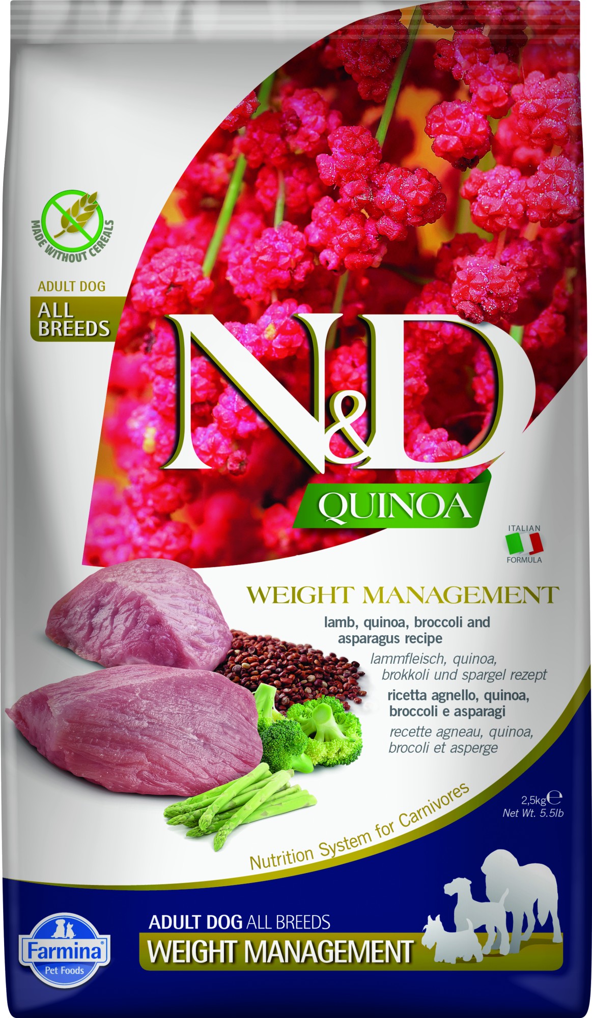 N&D Quinoa hondenvoeding Weight Management medium/maxi 2,5 kg