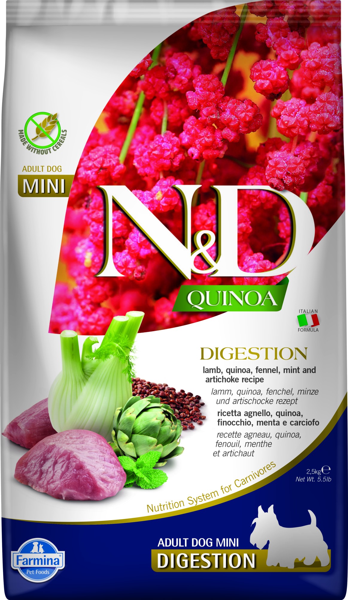 N&D Quinoa hondenvoeding Digestion small breed Lam 2,5 kg