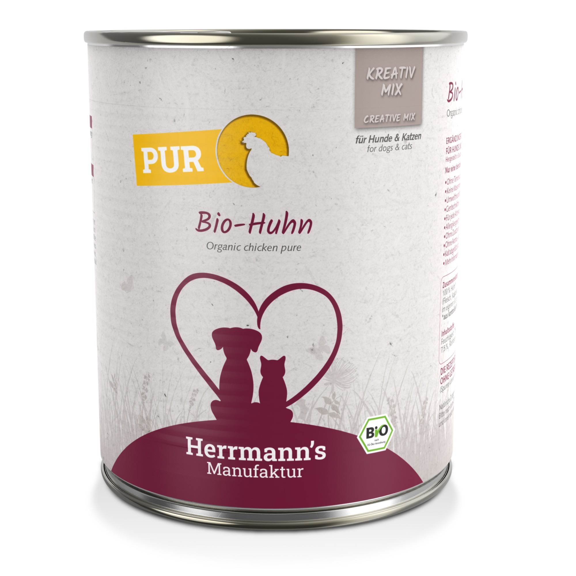 Herrmann's Bio Puur Kip 800 gr. - per 6 stuks