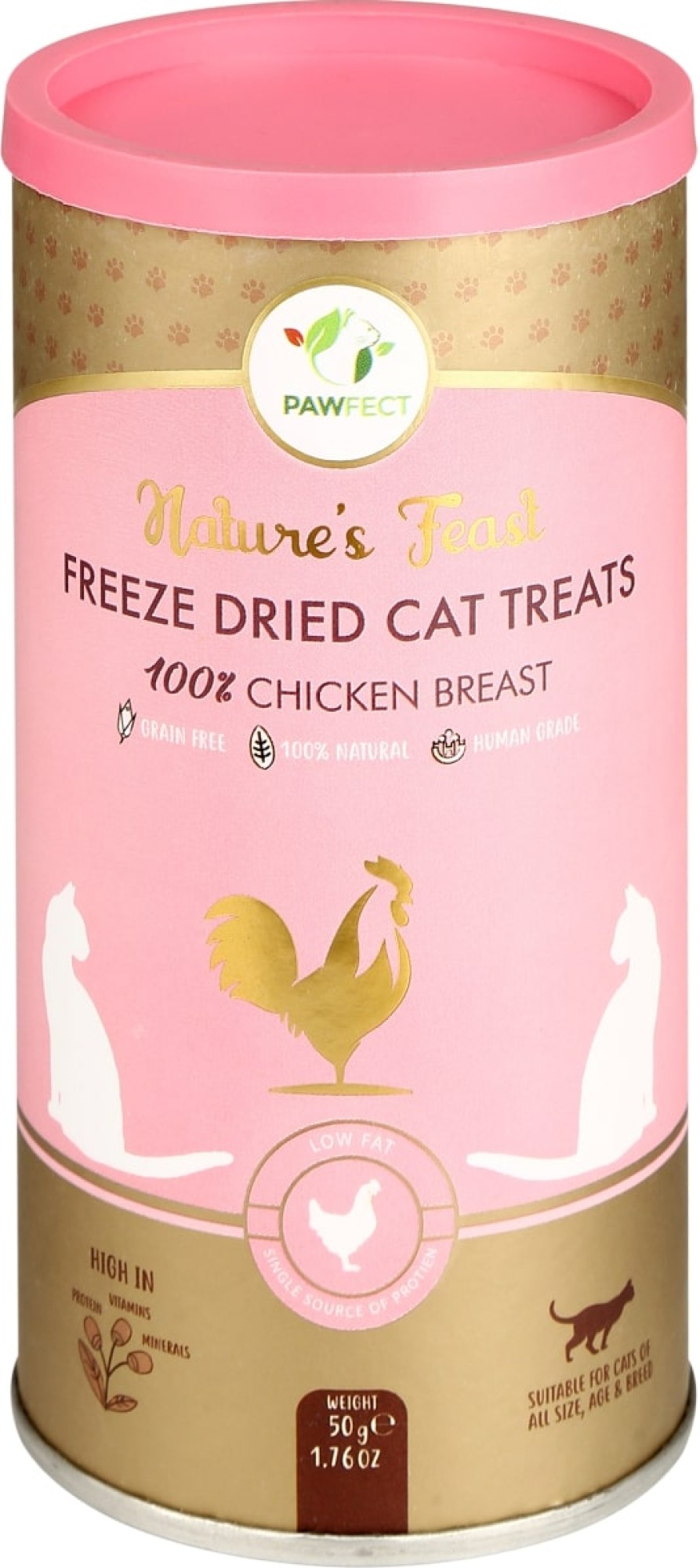 Pawfect Freeze Dried kattensnacks Kip 50 gr.