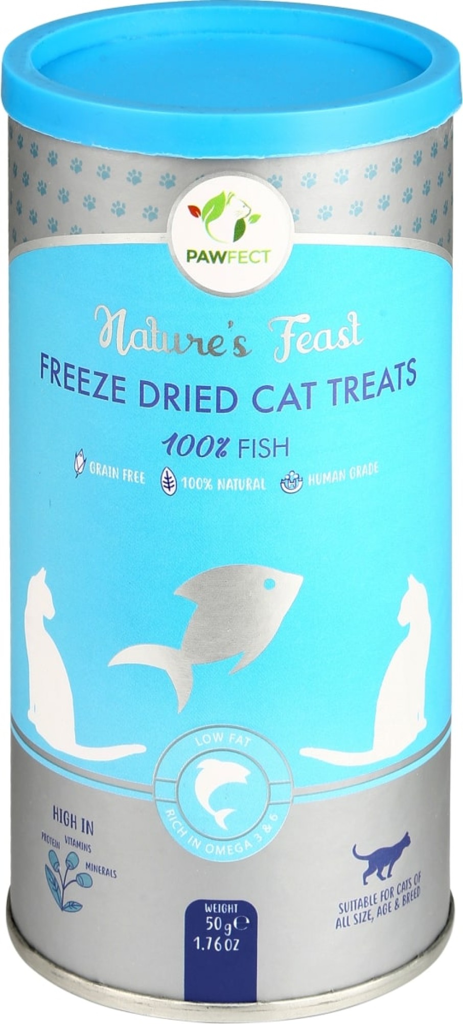 Pawfect Freeze Dried kattensnacks Vis 50 gr.