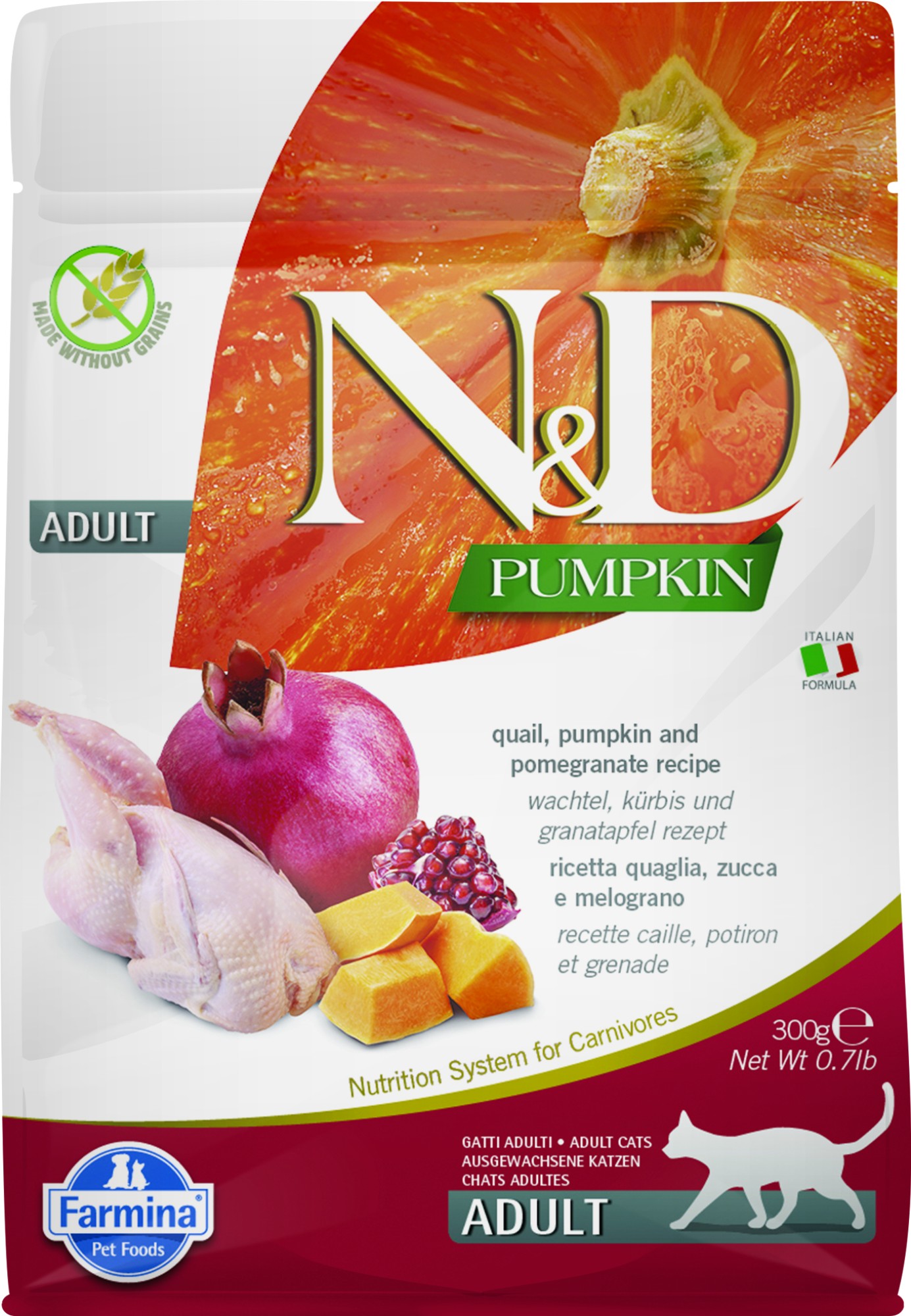 N&D Pumpkin kattenvoeding Kwartel 300 gr.
