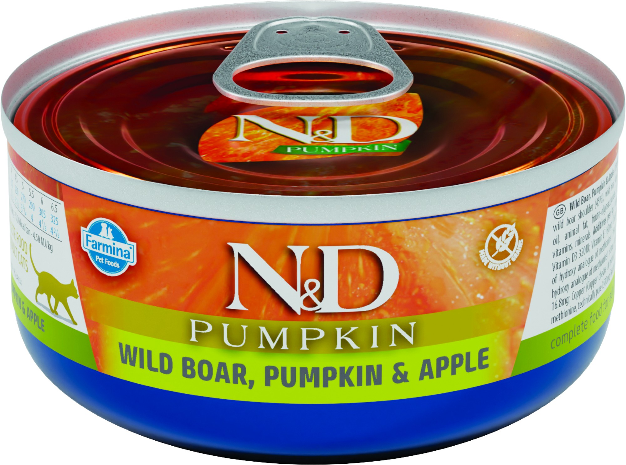 N&D Pumpkin natvoeding voor de kat Wild Zwijn 70 gr. - per 24 stuks