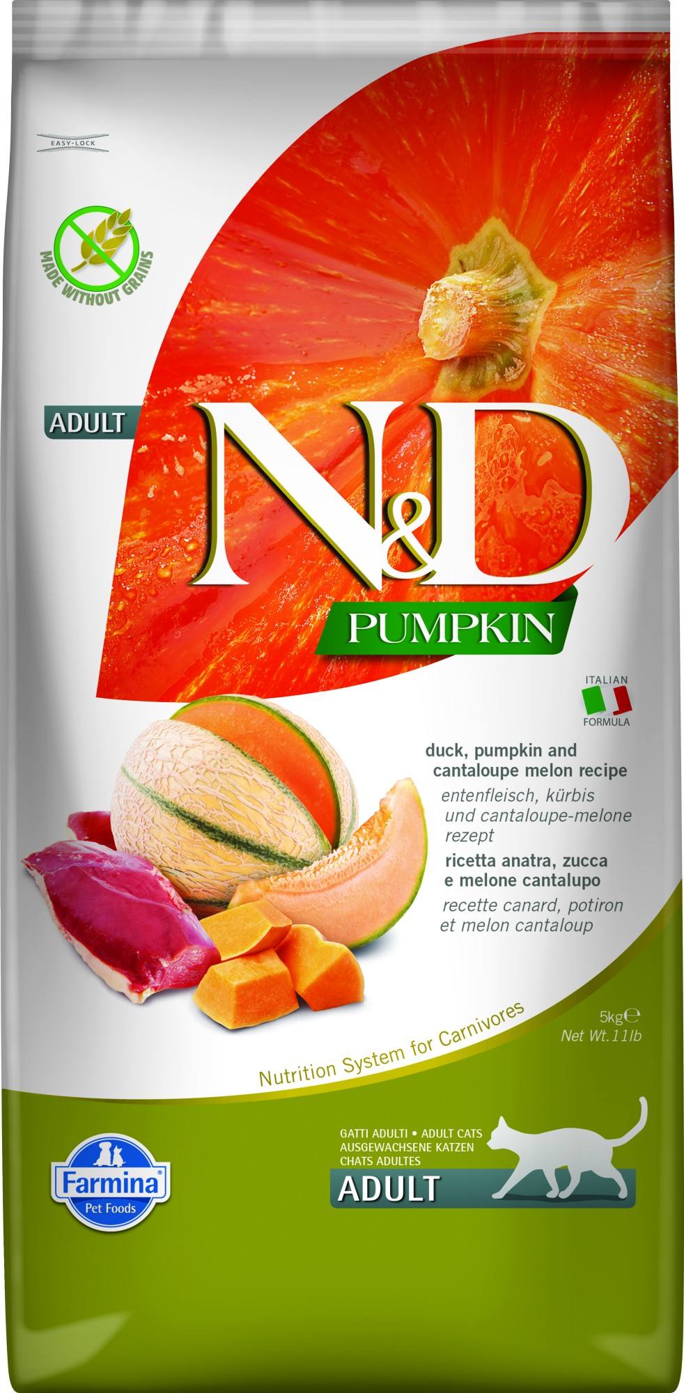 N&D Pumpkin kattenvoeding Eend 5 kg