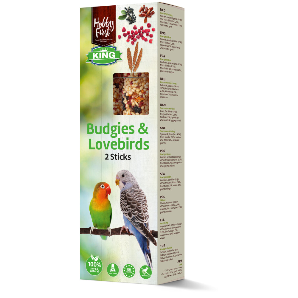HobbyFirst King Sticks Parkiet&Dwergpapegaai Fruit 60 gr