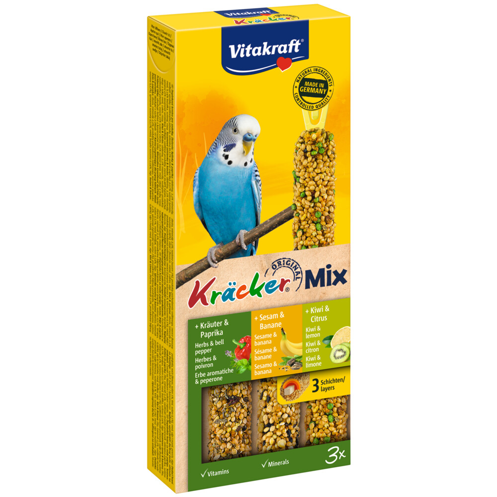 Vitakraft 3x  Parkiet Kracker Banaan-Kruiden-Kiwi 3 stuks