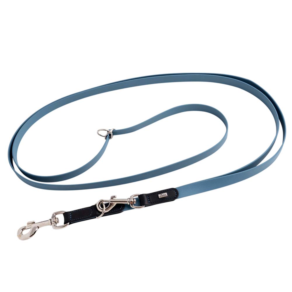 HUNTER Traploos verstelbare hondenlijn Wolmar, rokerig blauw/zwart