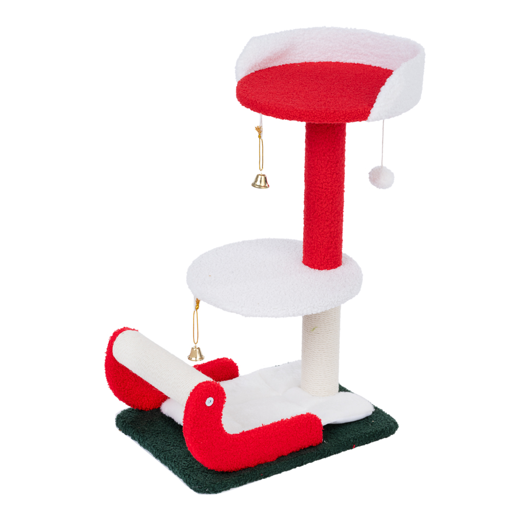 TIAKI krabpaal kerstslee rood, wit, groen kat