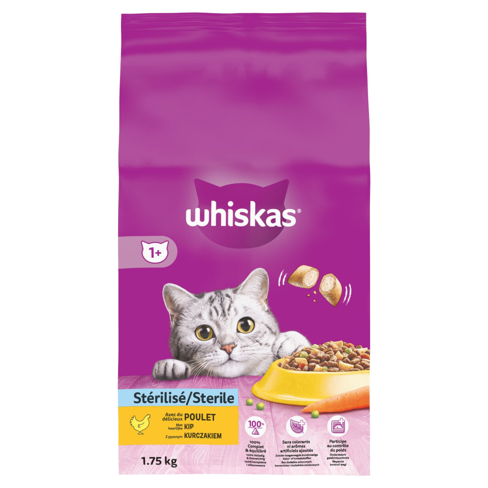Whiskas 1+ Sterile Kip - Voordeelpakket: 2 x 1,75 kg
