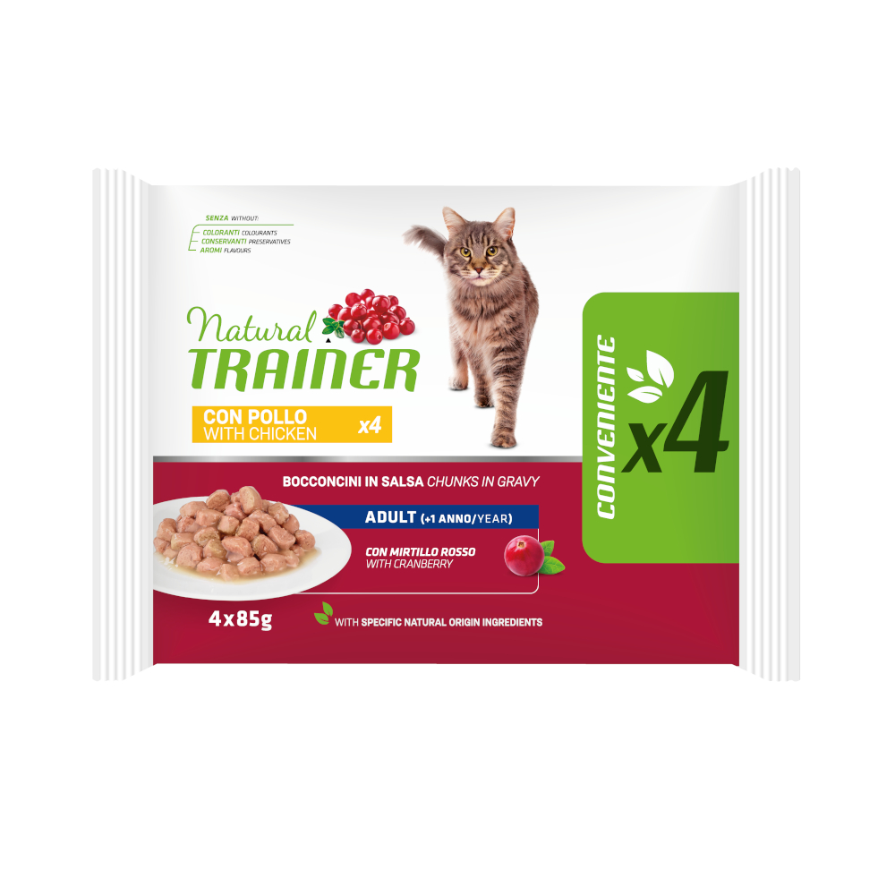 Trainer Natural Cat Natural Trainer Adult Natvoer voor Katten - Voordeelpakket: 12 x 85 g  Kip