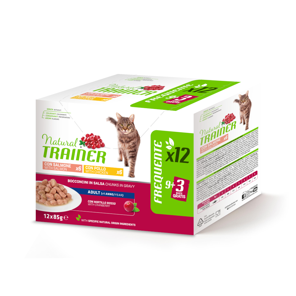 Trainer Natural Cat Natural Trainer Adult Natvoer voor Katten - 12 x 85 g mixverpakking: Kip & Zalm