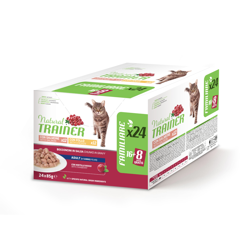 Trainer Natural Cat Natural Trainer Adult Natvoer voor Katten - 24 x 85 g mixverpakking: Kip & Zalm