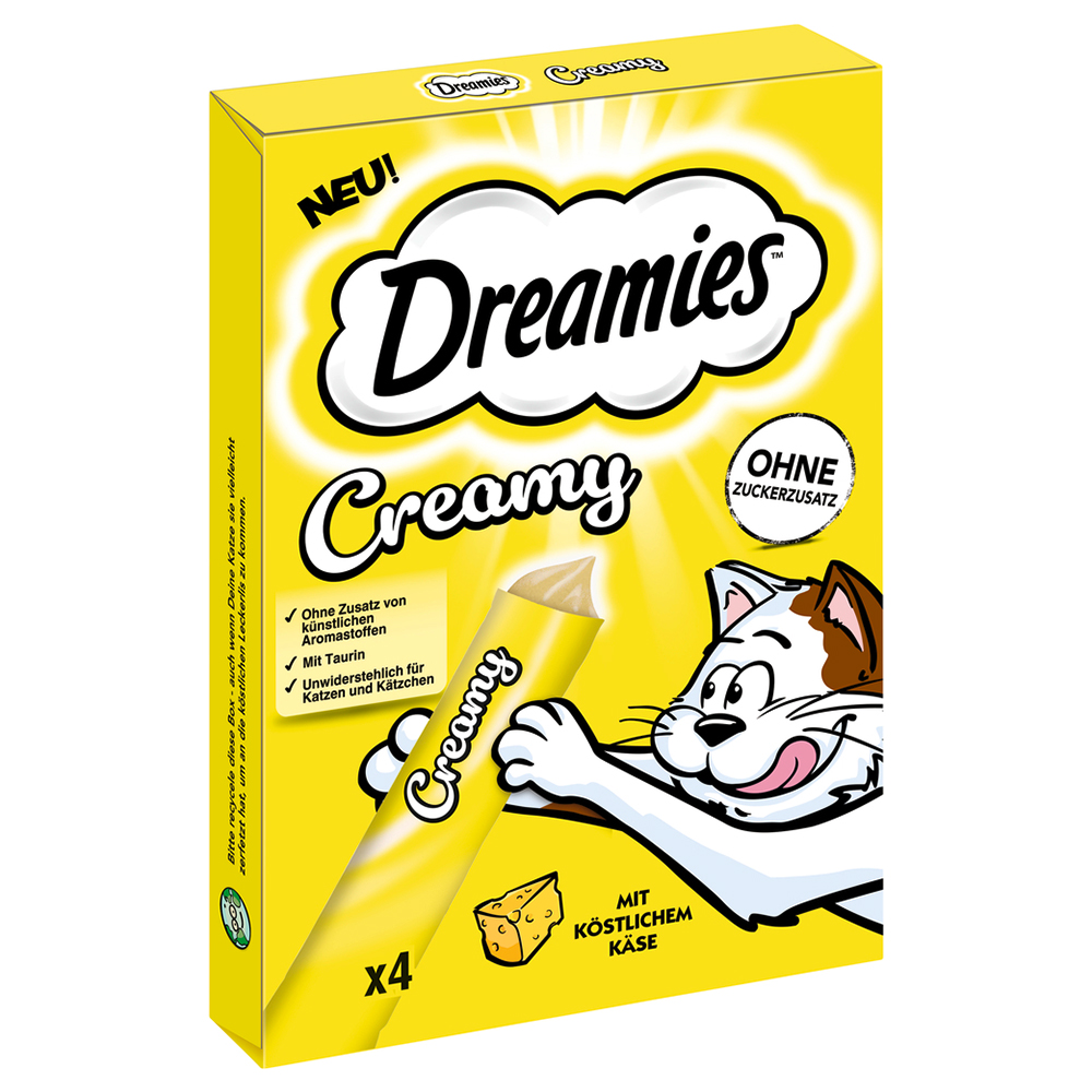Dreamies Creamy Snacks - Kaas (4 x 10 g)
