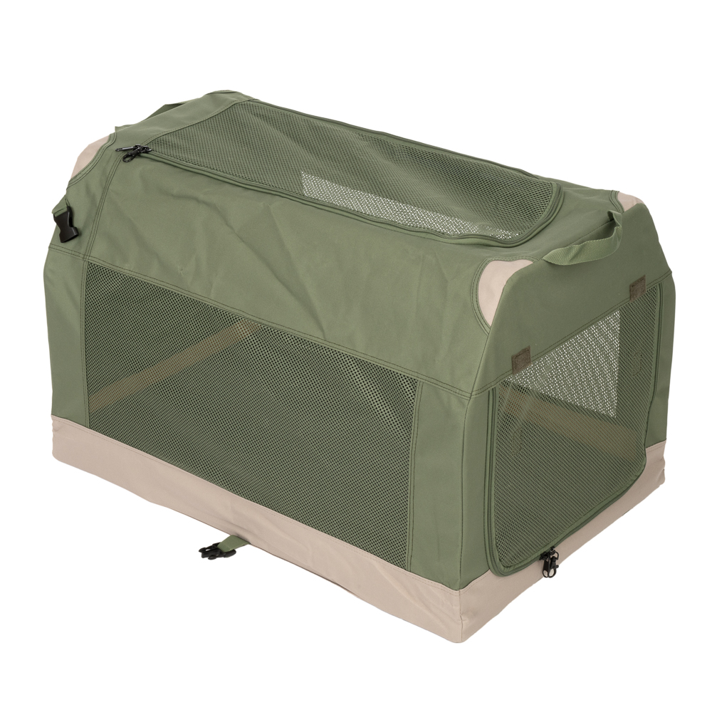 Zooplus Basics Opvouwbare hondenkrat met opening 76x50,5x48cm, groen