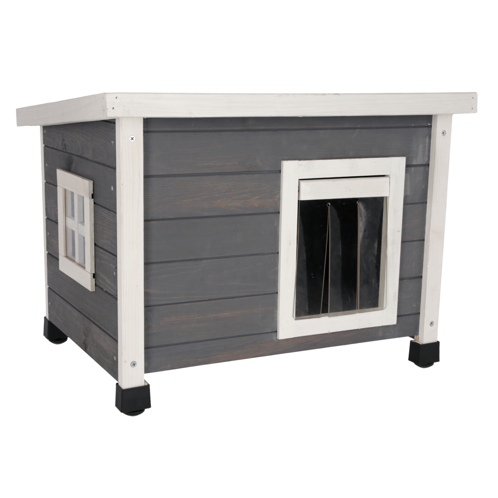 Kerbl Pet kattenhuis Rustica wit/grijs - 57x45x43cm