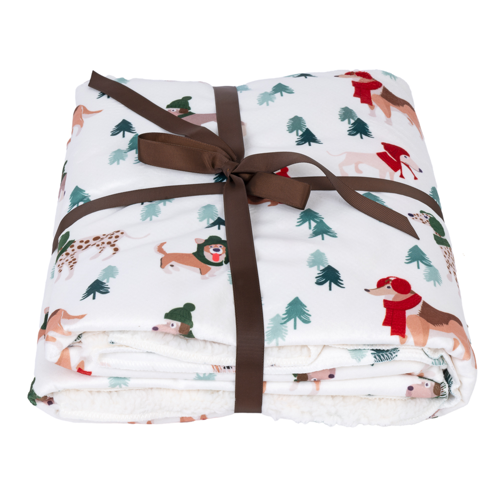 TIAKI deken Grappige Winterhonden 150x130cm